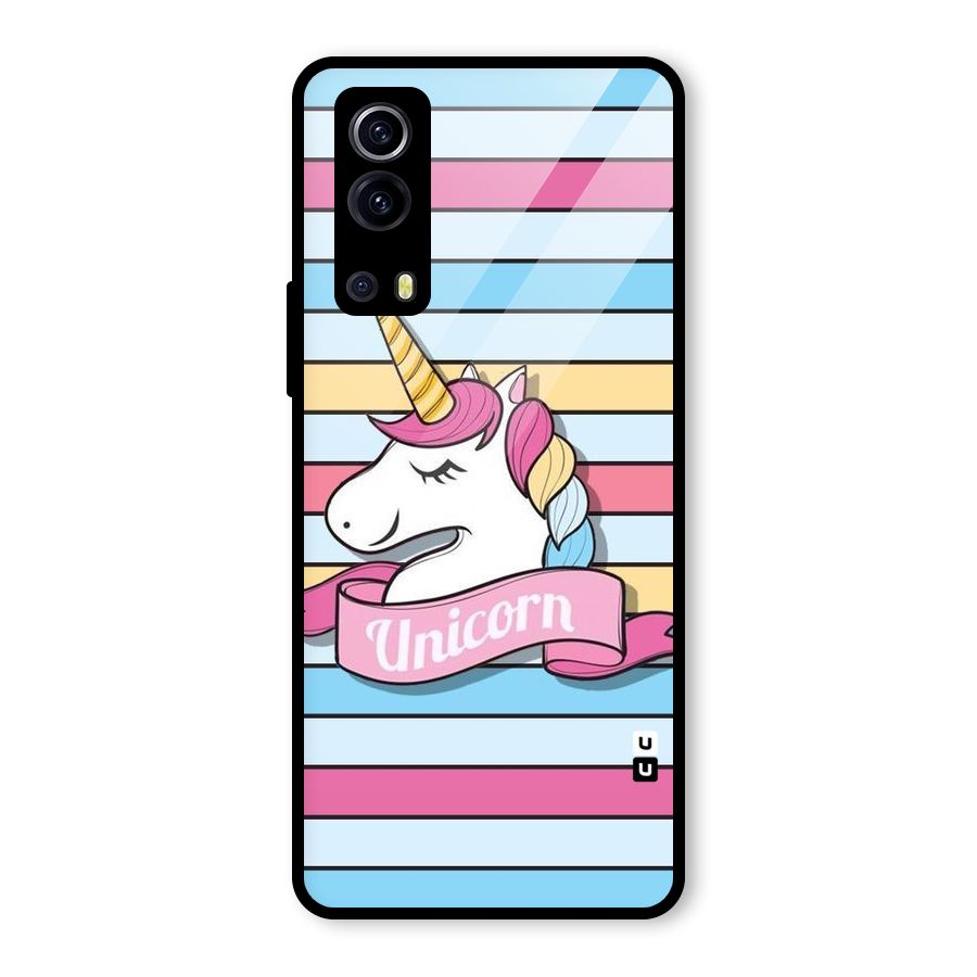 Unicorn Stripes Glass Back Case for Vivo iQOO Z3