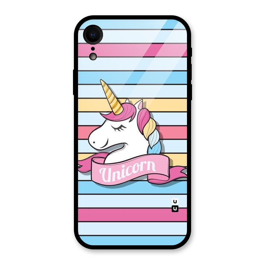Unicorn Stripes Glass Back Case for XR