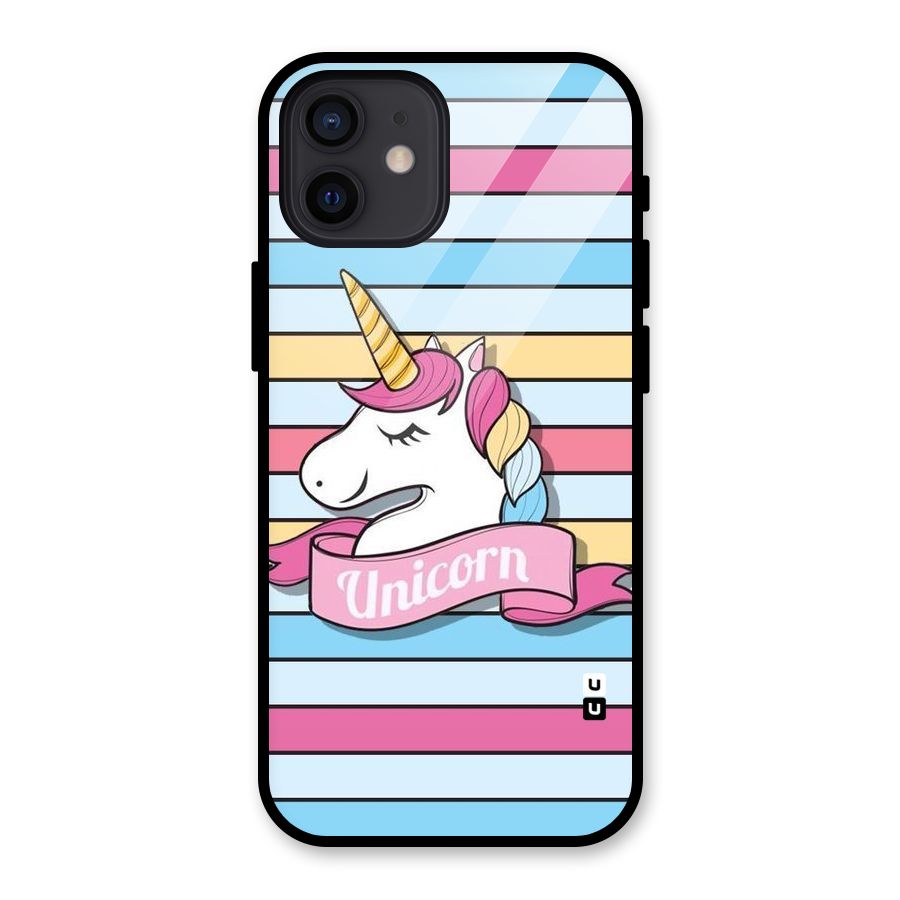 Unicorn Stripes Glass Back Case for iPhone 12