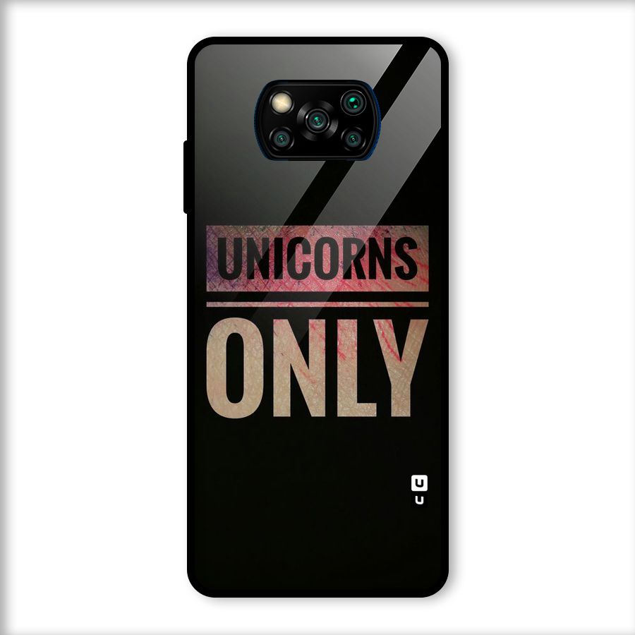 Unicorns Only Glass Back Case for Poco X3