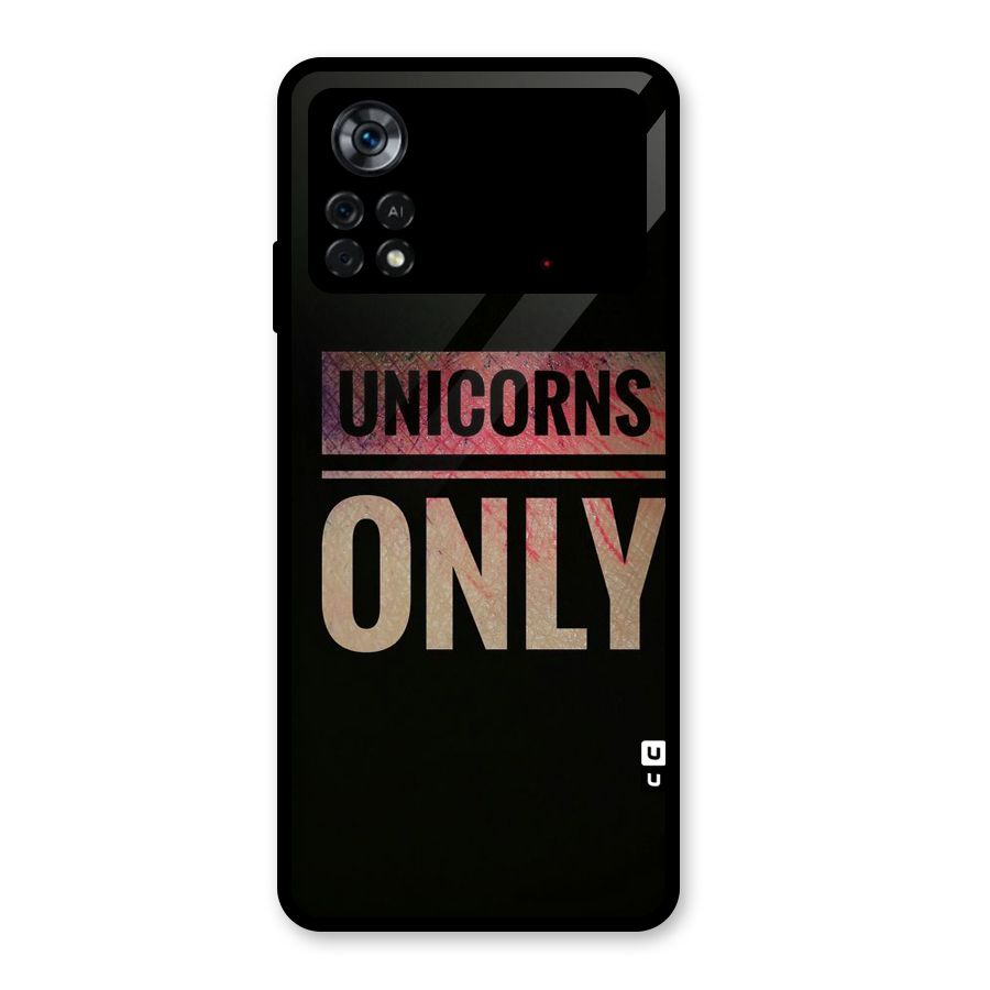Unicorns Only Glass Back Case for Poco X4 Pro 5G