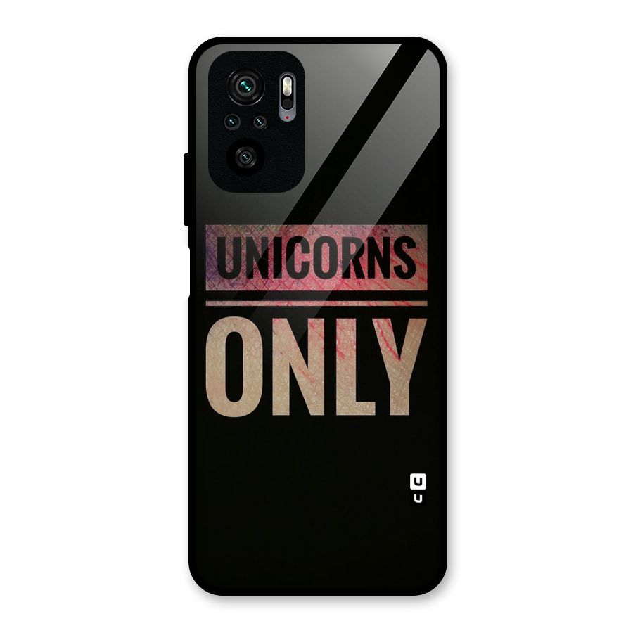 Unicorns Only Glass Back Case for Redmi Note 10S