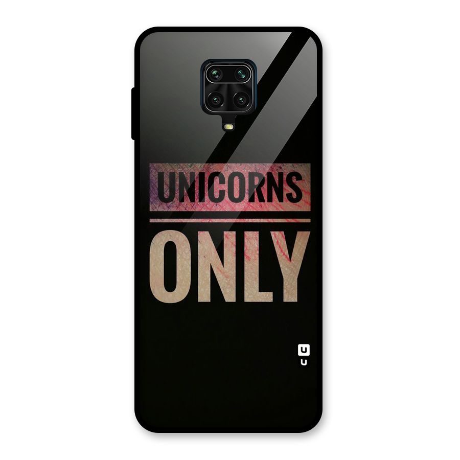 Unicorns Only Glass Back Case for Redmi Note 9 Pro
