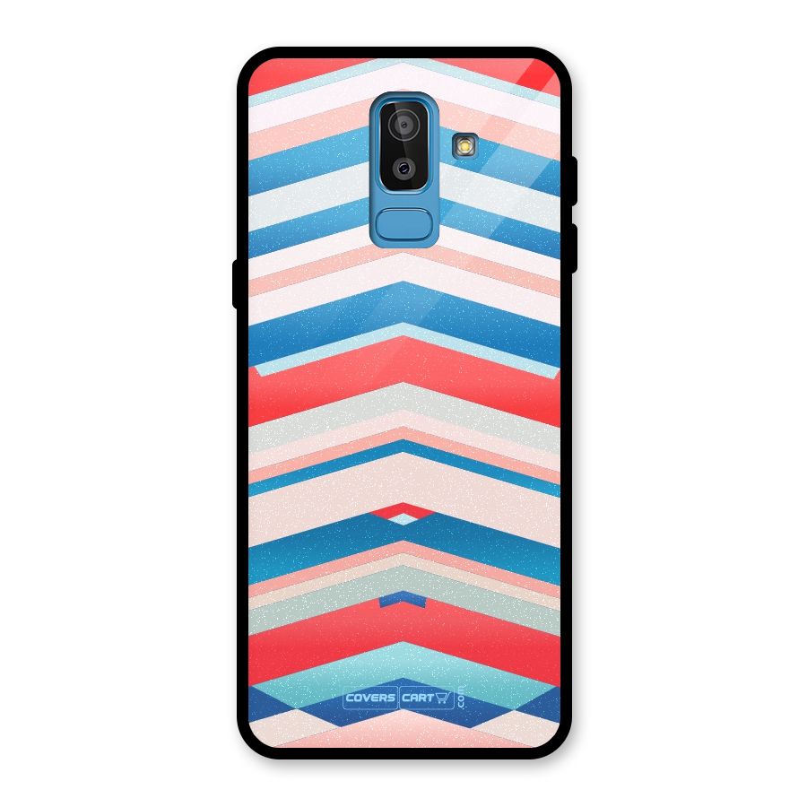 Unique Vibrant Colours Glass Back Case for Galaxy J8