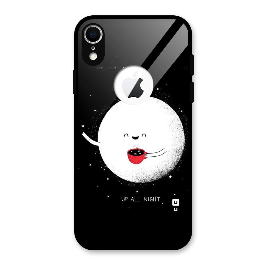Up All Night Glass Back Case for iPhone XR Logo Cut