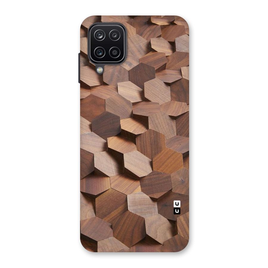 Uplifted Wood Hexagons Back Case for Galaxy A12