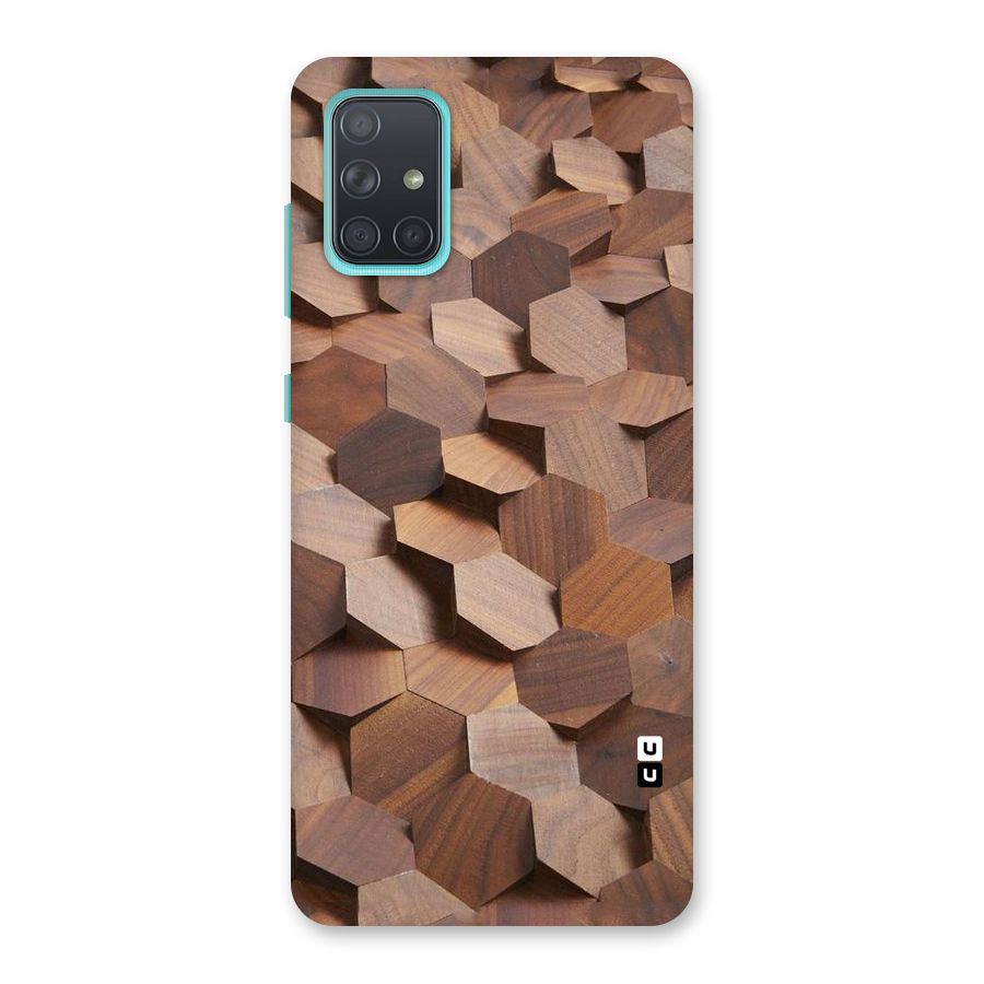 Uplifted Wood Hexagons Back Case for Galaxy A71