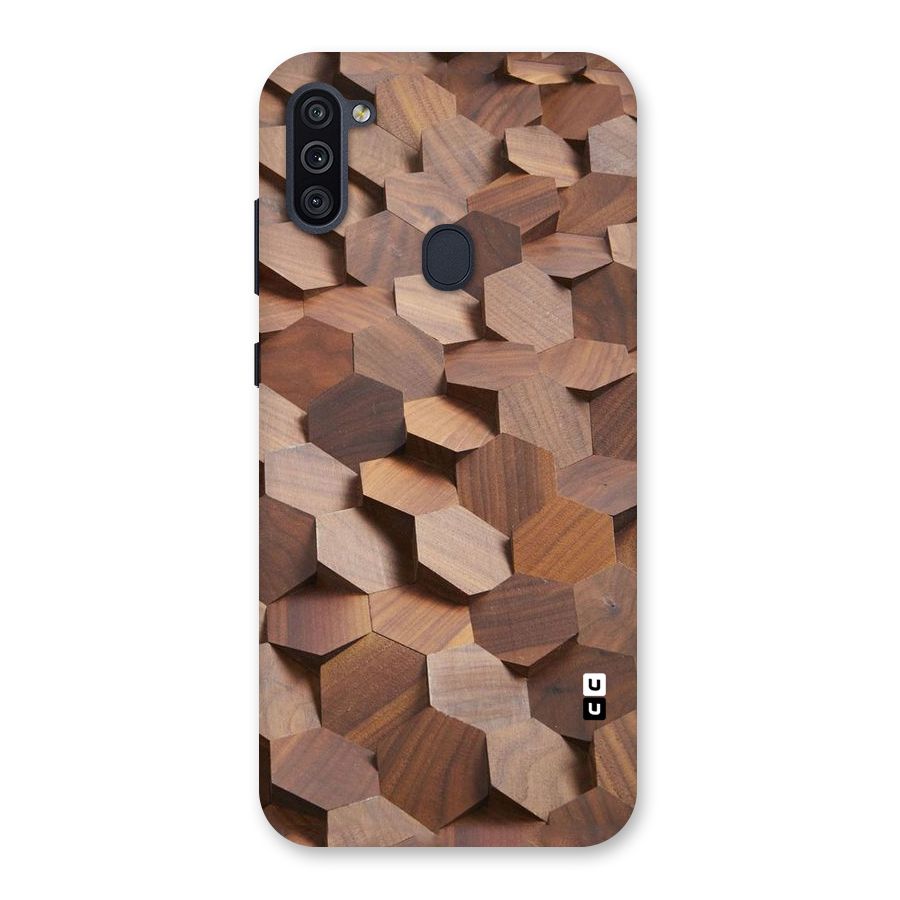 Uplifted Wood Hexagons Back Case for Galaxy M11