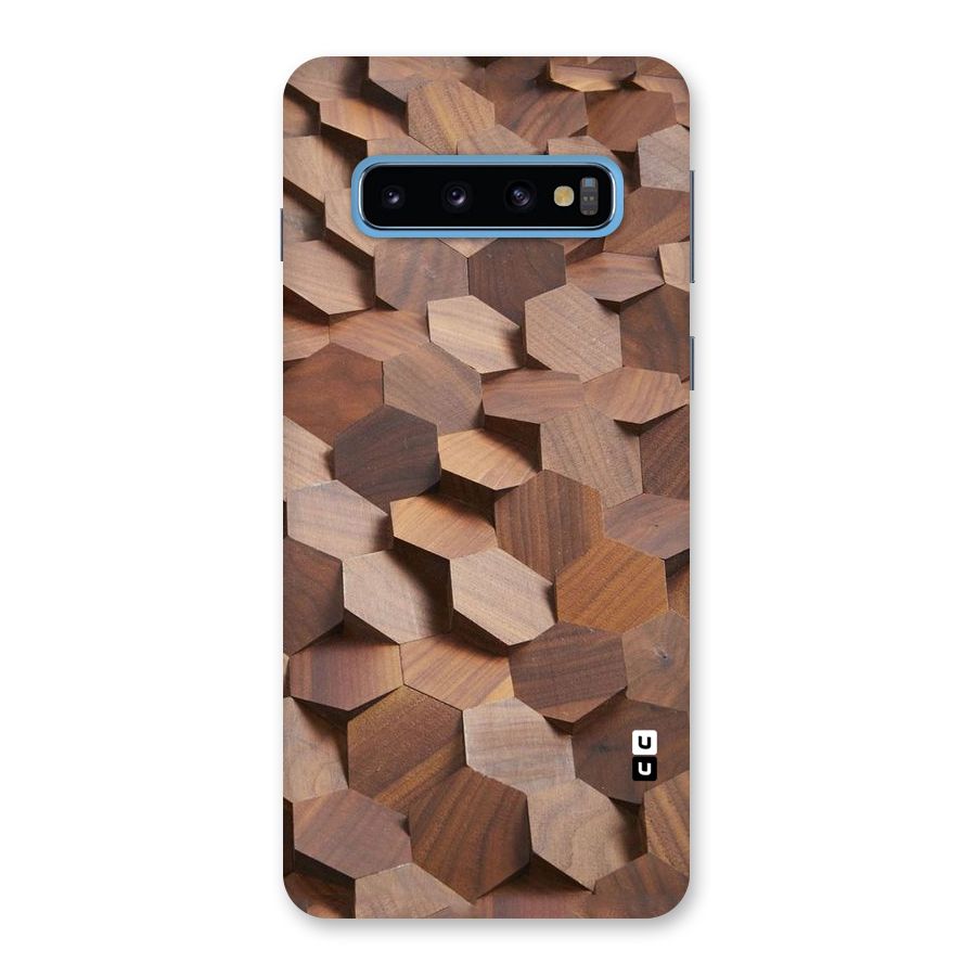 Uplifted Wood Hexagons Back Case for Galaxy S10