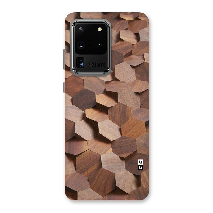 Uplifted Wood Hexagons Back Case for Galaxy S20 Ultra