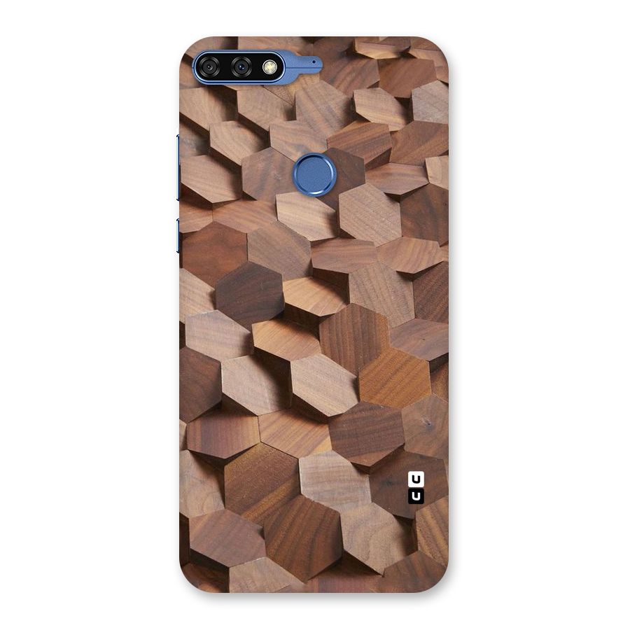 Uplifted Wood Hexagons Back Case for Honor 7C