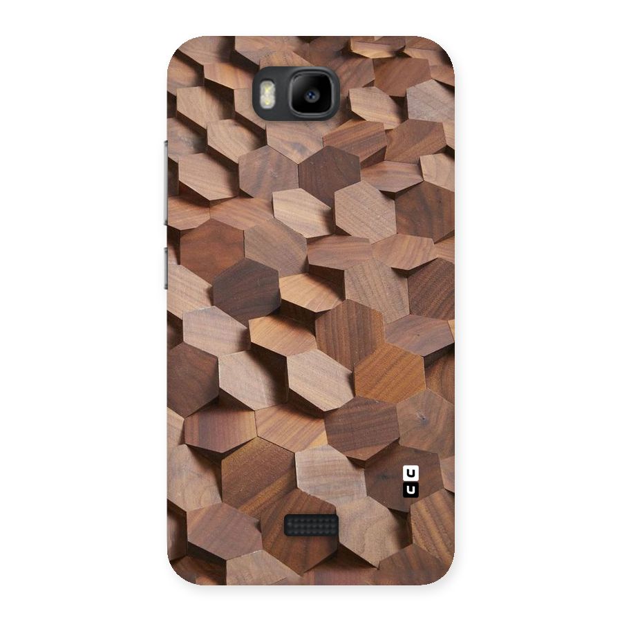 Uplifted Wood Hexagons Back Case for Honor Bee
