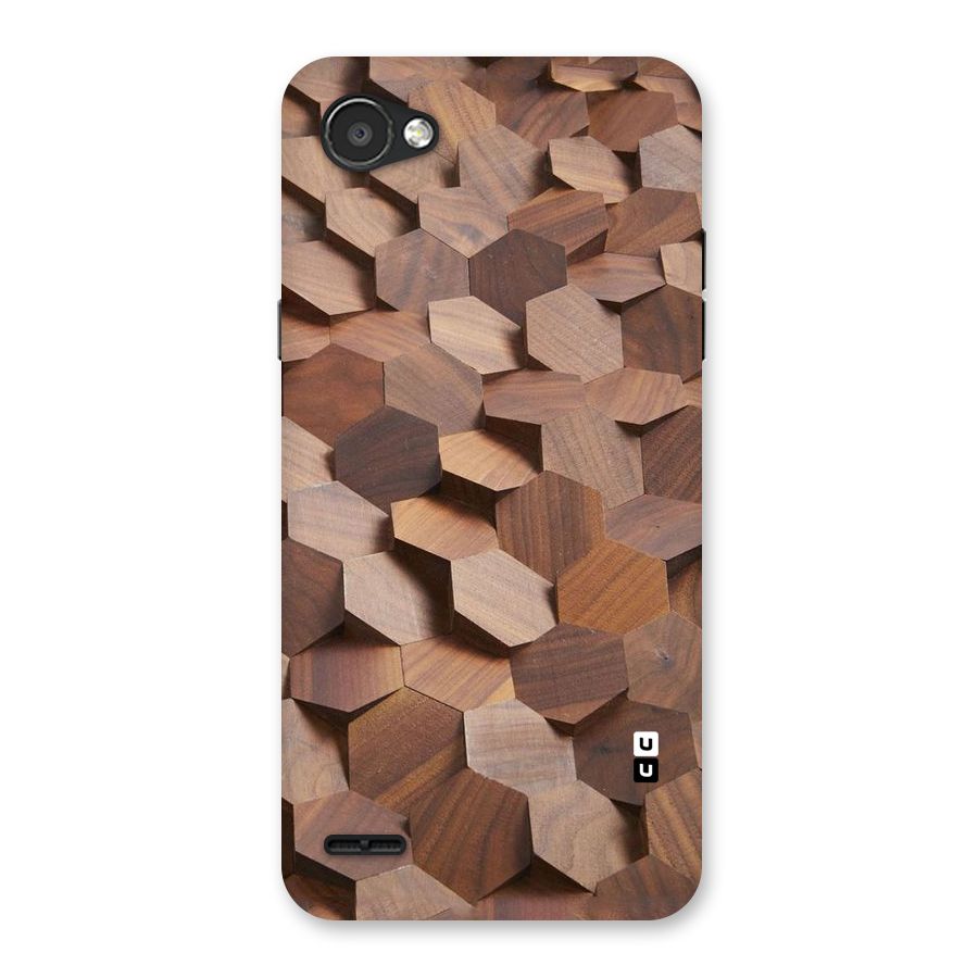 Uplifted Wood Hexagons Back Case for LG Q6