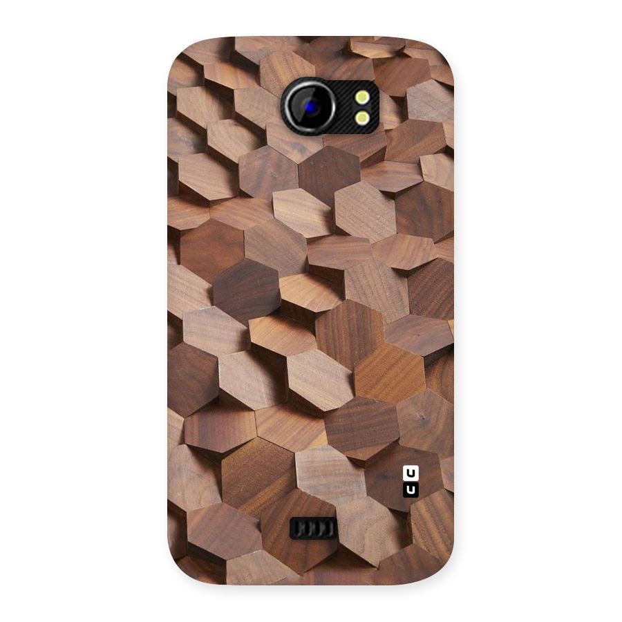 Uplifted Wood Hexagons Back Case for Micromax Canvas 2 A110