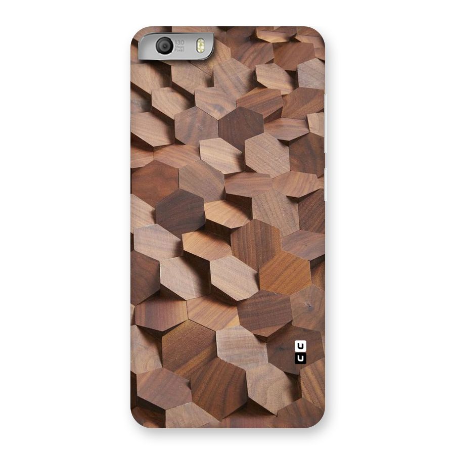 Uplifted Wood Hexagons Back Case for Micromax Canvas Knight 2