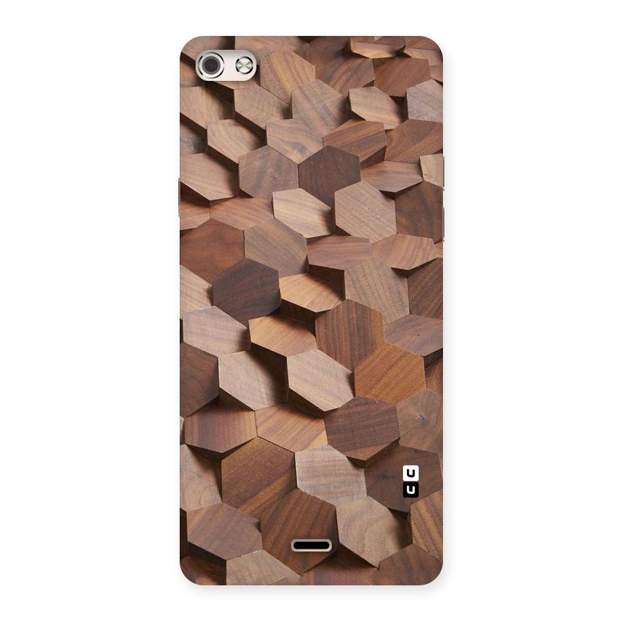 Uplifted Wood Hexagons Back Case for Micromax Canvas Silver 5