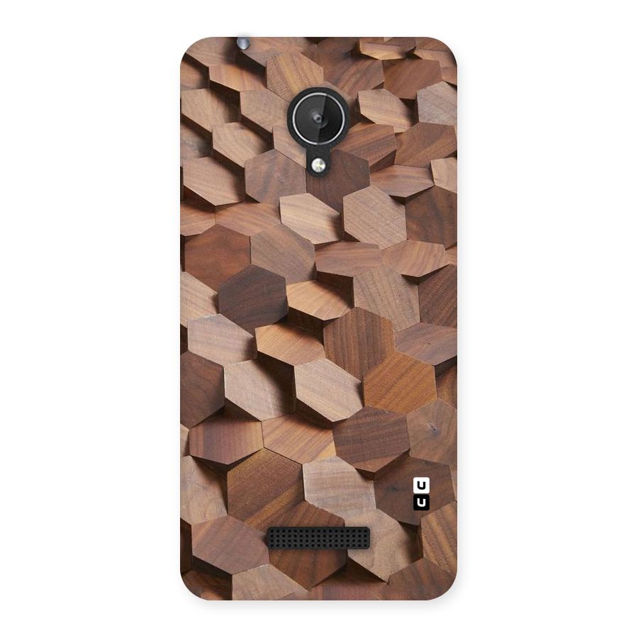 Uplifted Wood Hexagons Back Case for Micromax Canvas Spark Q380