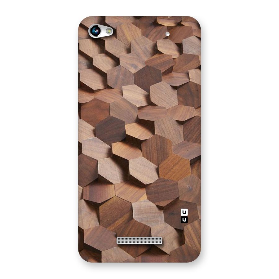 Uplifted Wood Hexagons Back Case for Micromax Hue 2