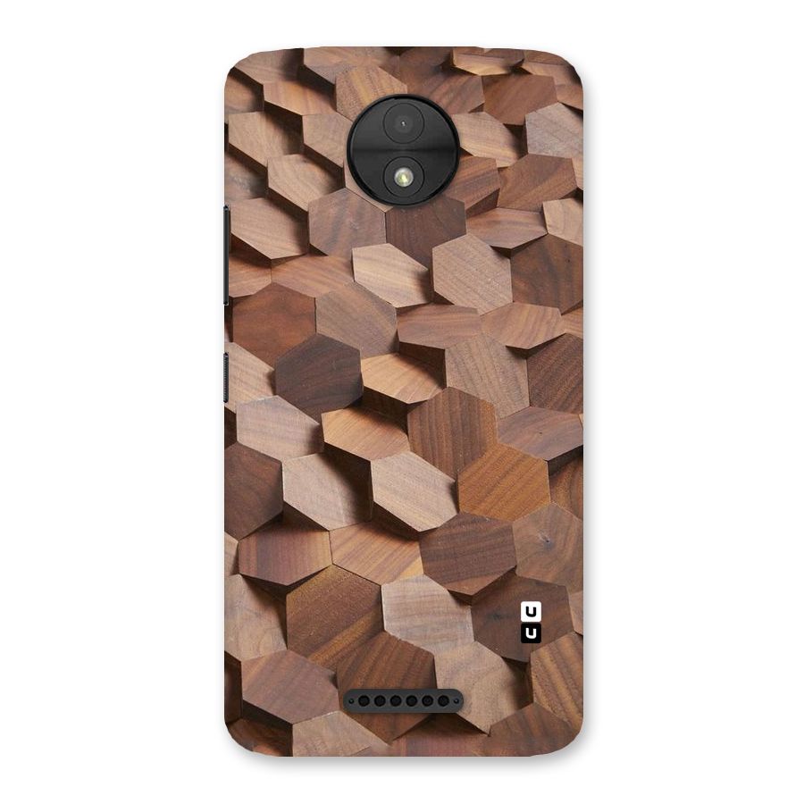 Uplifted Wood Hexagons Back Case for Moto C