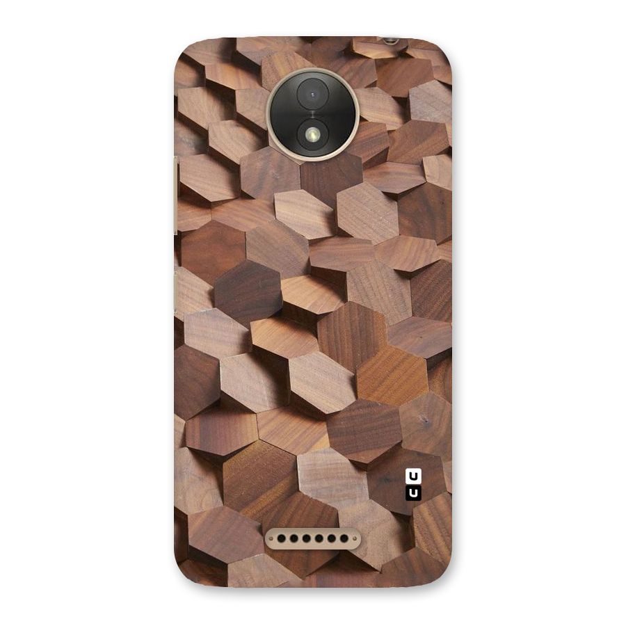 Uplifted Wood Hexagons Back Case for Moto C Plus