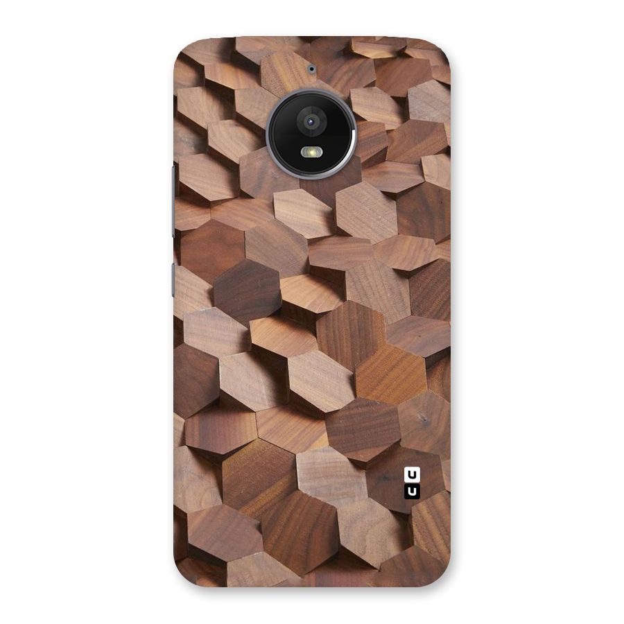 Uplifted Wood Hexagons Back Case for Moto E4 Plus