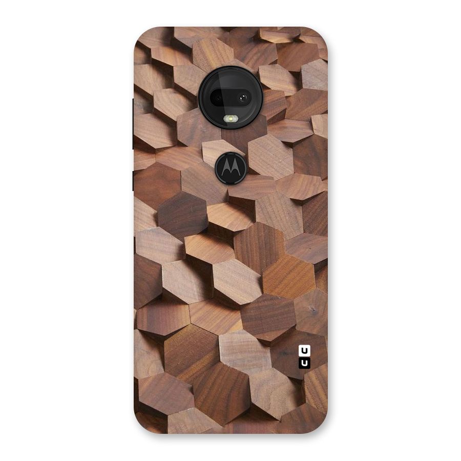 Uplifted Wood Hexagons Back Case for Moto G7