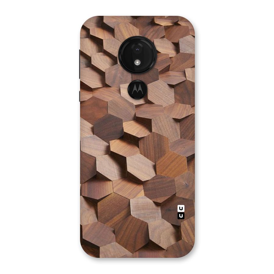 Uplifted Wood Hexagons Back Case for Moto G7 Power