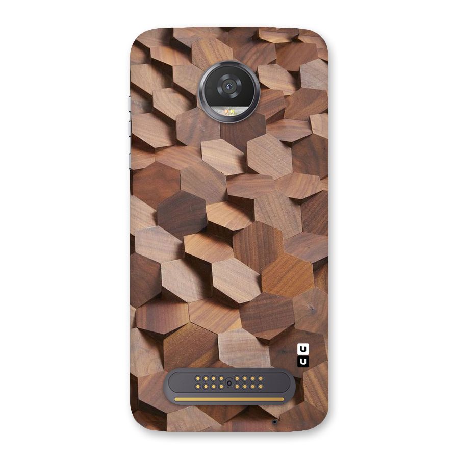 Uplifted Wood Hexagons Back Case for Moto Z2 Play