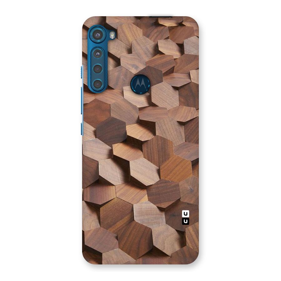 Uplifted Wood Hexagons Back Case for Motorola One Fusion Plus