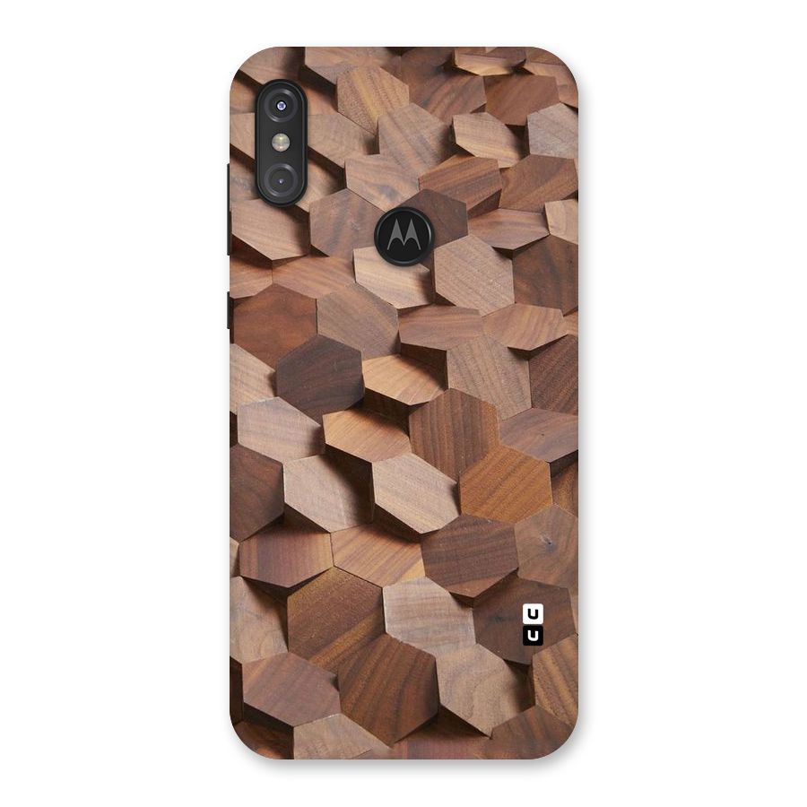 Uplifted Wood Hexagons Back Case for Motorola One Power