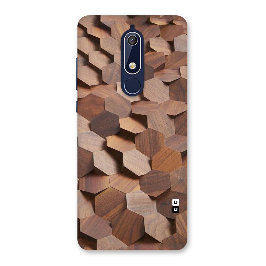 Uplifted Wood Hexagons Back Case for Nokia 5.1