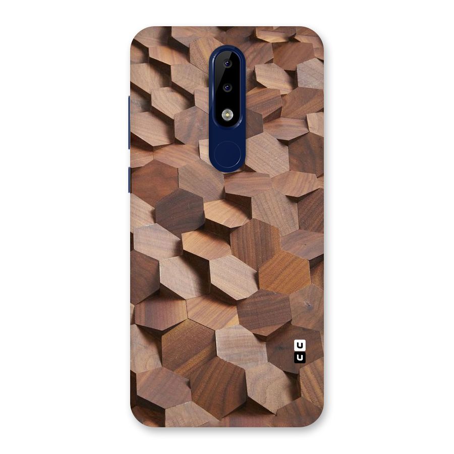 Uplifted Wood Hexagons Back Case for Nokia 5.1 Plus