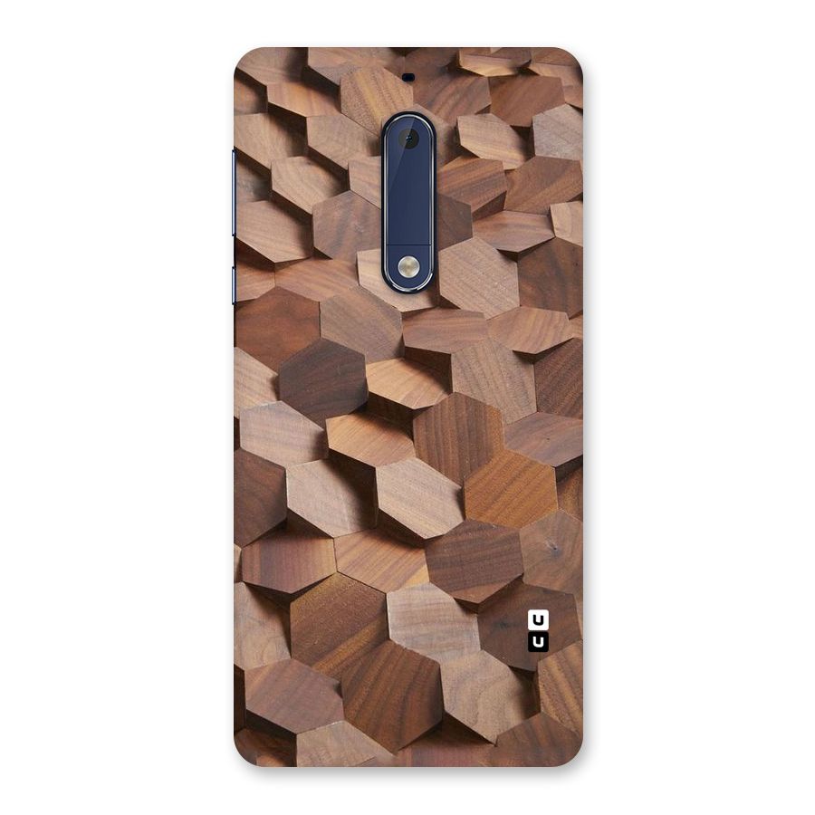 Uplifted Wood Hexagons Back Case for Nokia 5
