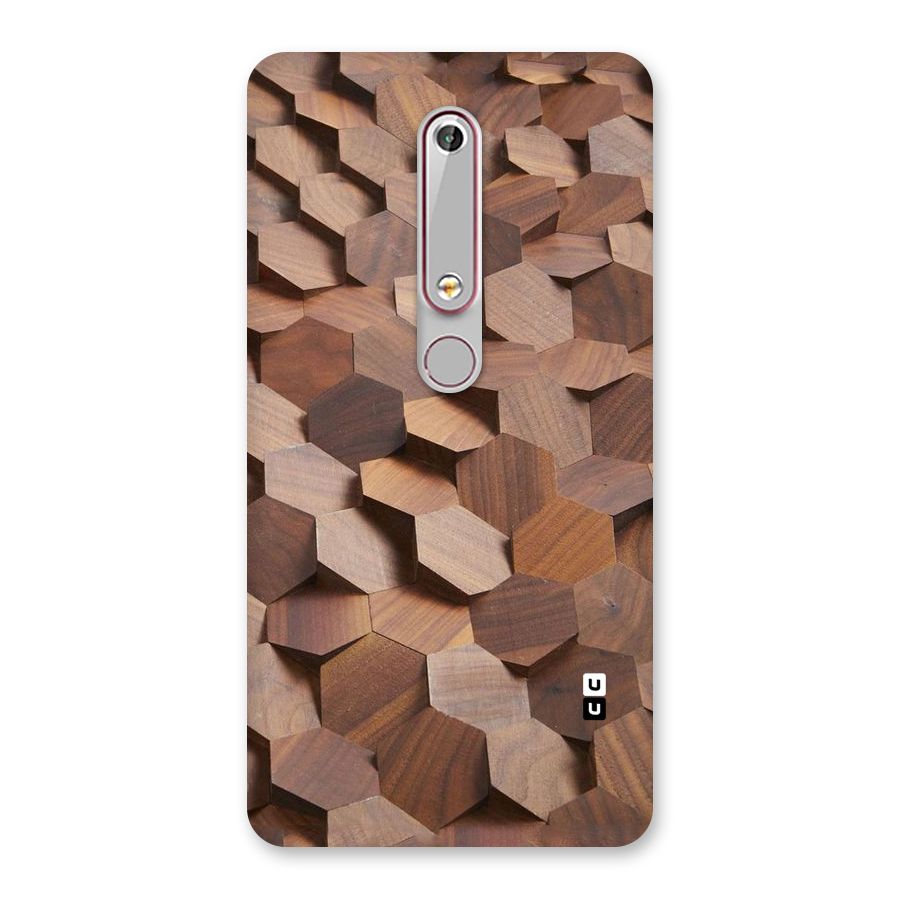 Uplifted Wood Hexagons Back Case for Nokia 6.1