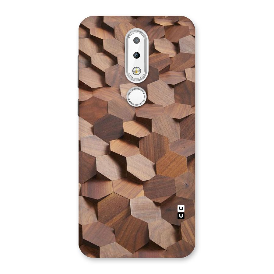 Uplifted Wood Hexagons Back Case for Nokia 6.1 Plus