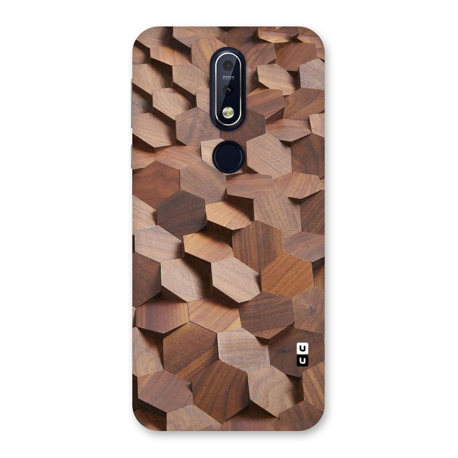 Uplifted Wood Hexagons Back Case for Nokia 7.1