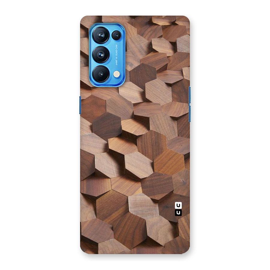 Uplifted Wood Hexagons Back Case for Oppo Reno5 Pro 5G