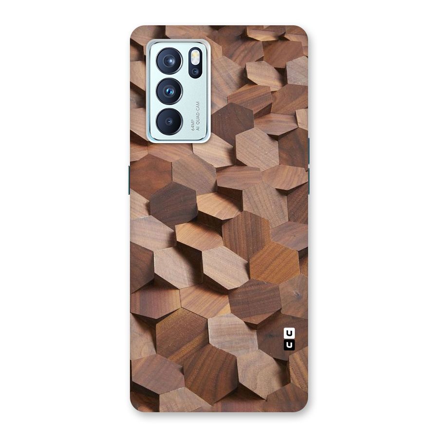 Uplifted Wood Hexagons Back Case for Oppo Reno6 Pro 5G