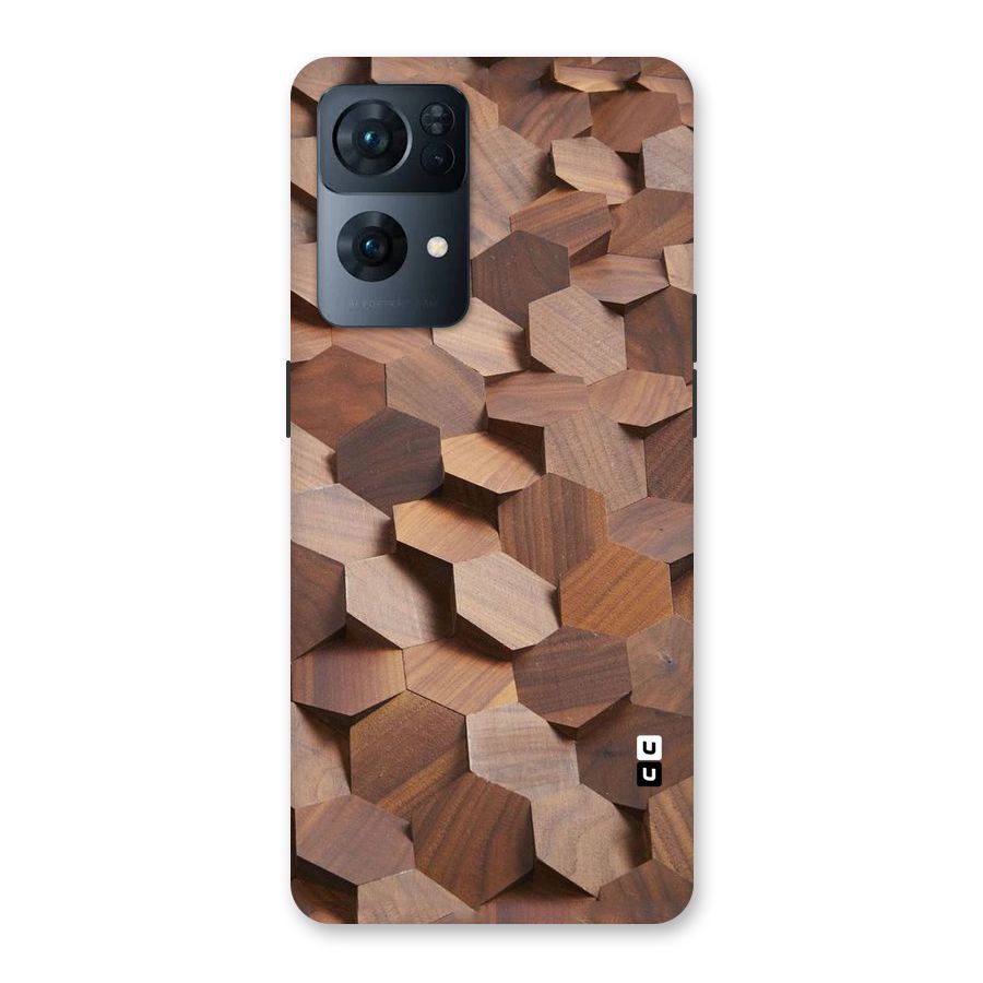 Uplifted Wood Hexagons Back Case for Oppo Reno7 Pro 5G