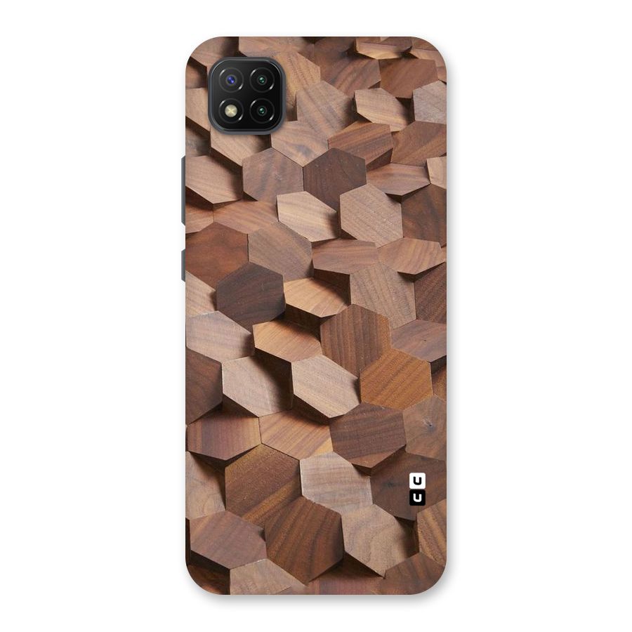 Uplifted Wood Hexagons Back Case for Poco C3