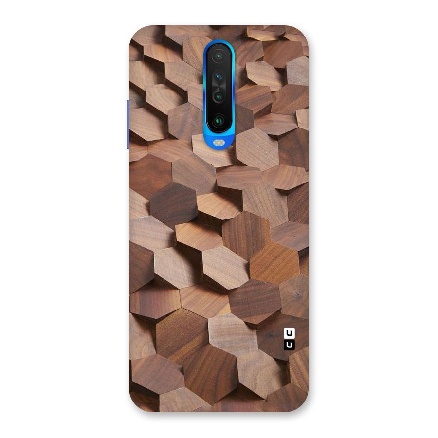 Uplifted Wood Hexagons Back Case for Poco X2