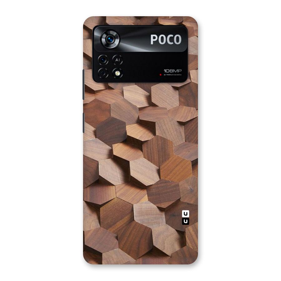 Uplifted Wood Hexagons Back Case for Poco X4 Pro 5G