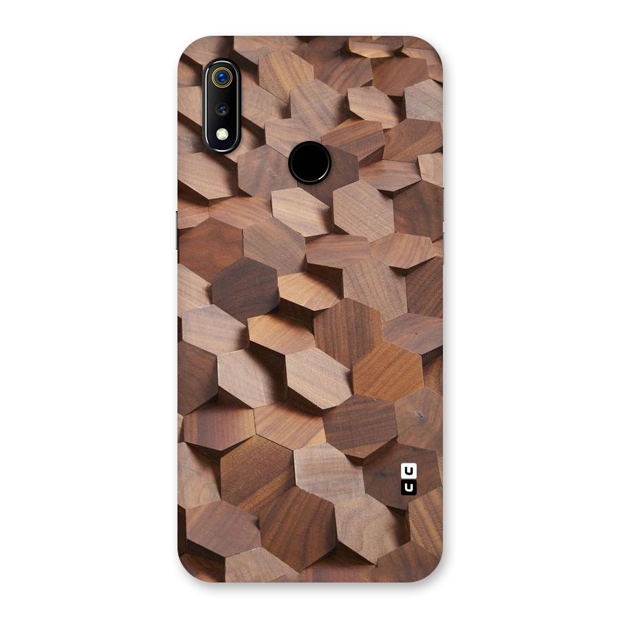 Uplifted Wood Hexagons Back Case for Realme 3