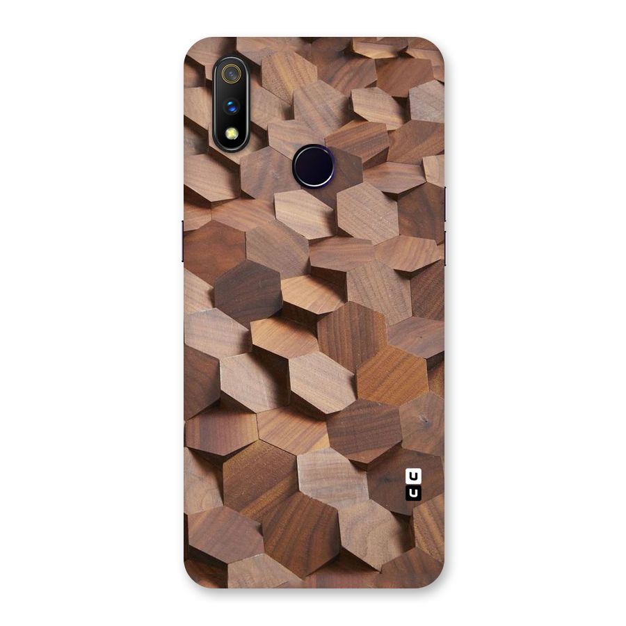 Uplifted Wood Hexagons Back Case for Realme 3 Pro