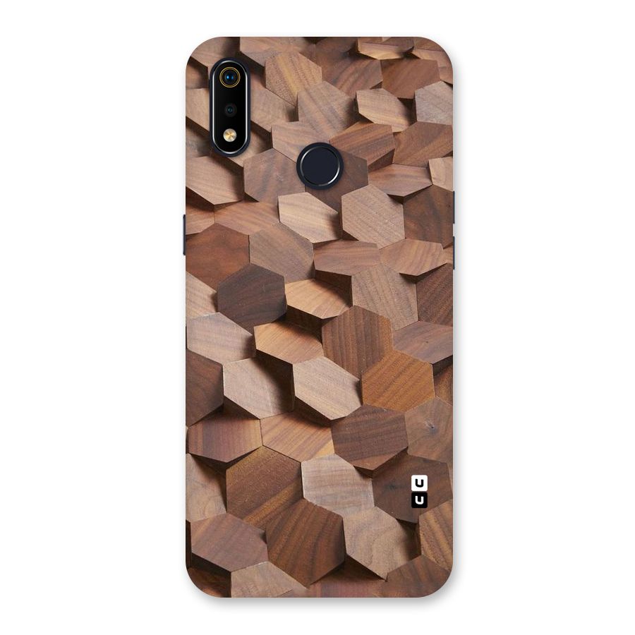 Uplifted Wood Hexagons Back Case for Realme 3i