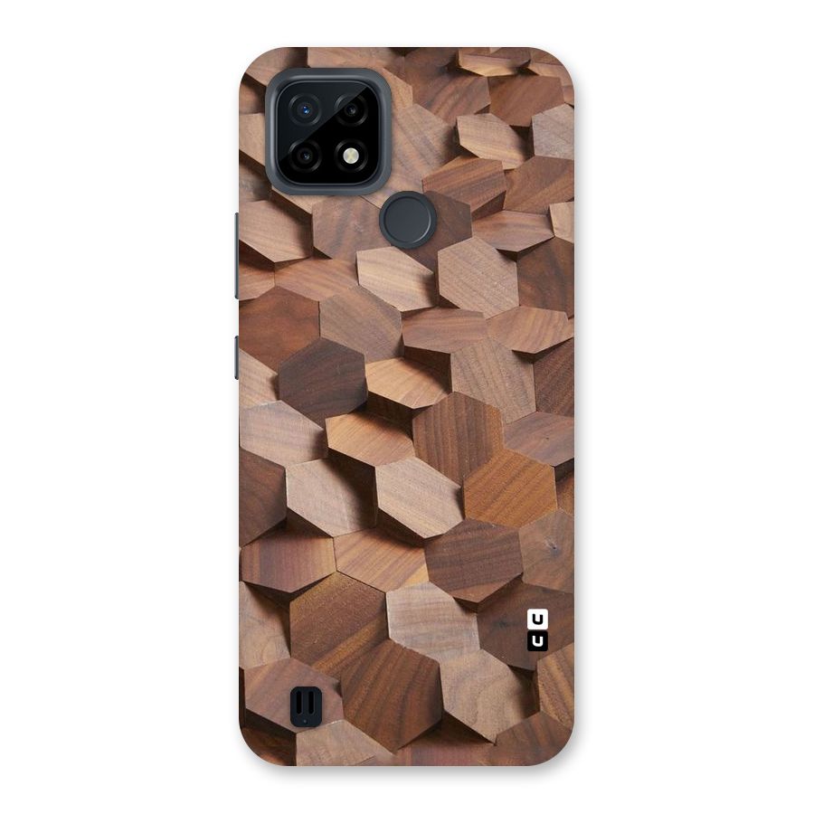 Uplifted Wood Hexagons Back Case for Realme C21