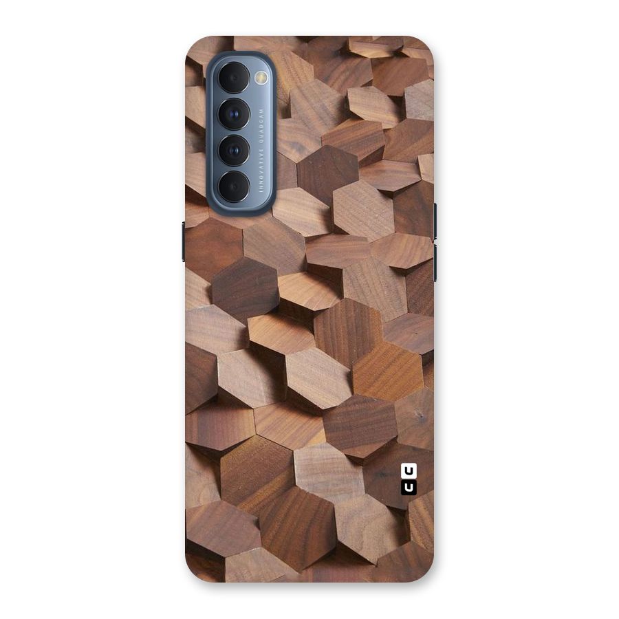 Uplifted Wood Hexagons Back Case for Reno4 Pro