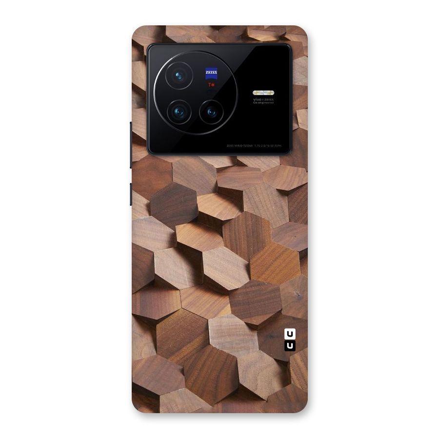Uplifted Wood Hexagons Back Case for Vivo X80
