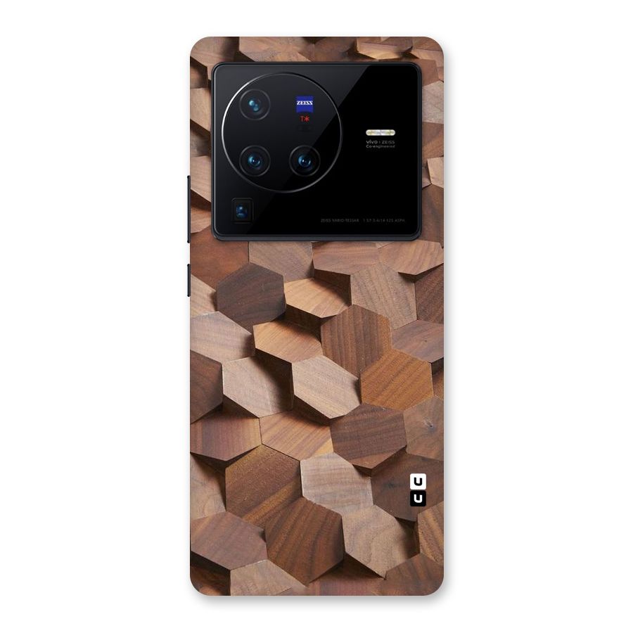 Uplifted Wood Hexagons Back Case for Vivo X80 Pro