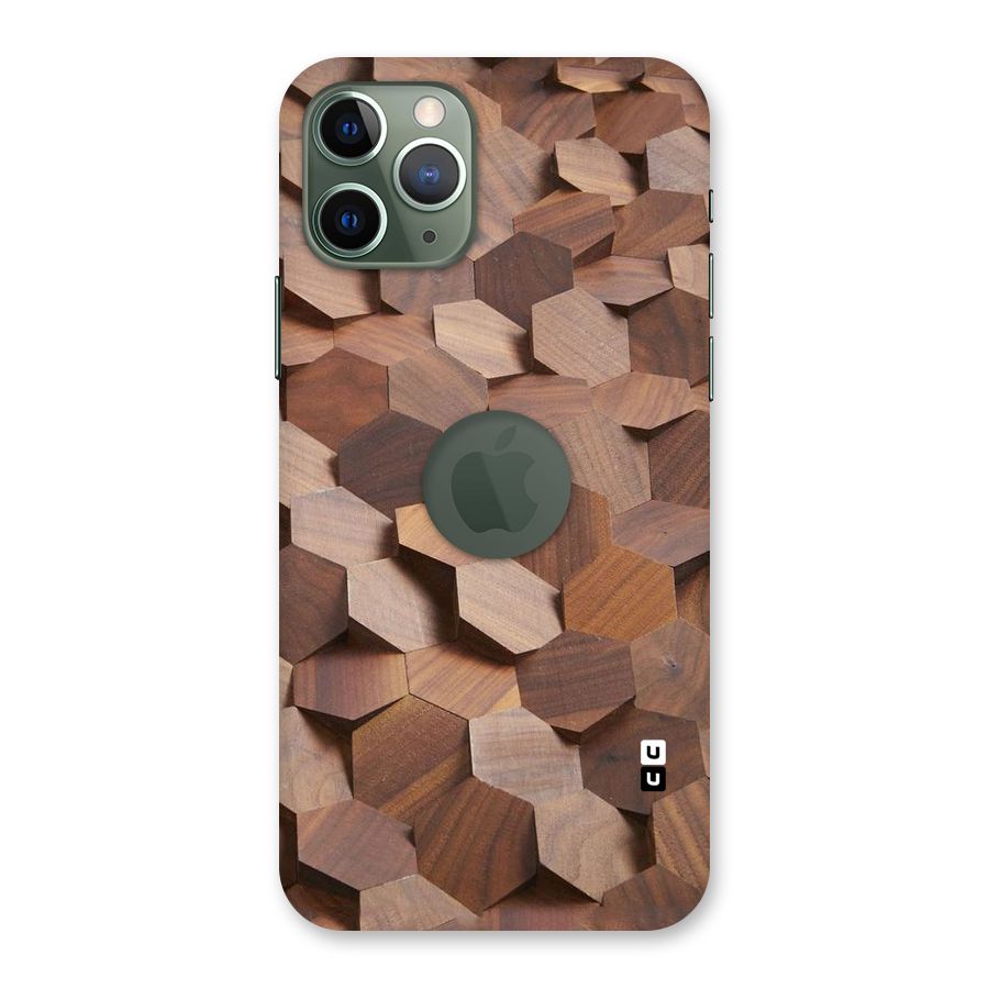 Uplifted Wood Hexagons Back Case for iPhone 11 Pro Logo  Cut